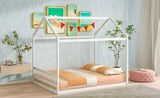 Queen Size Wooden House Bed with Headboard,White WF296086AAK