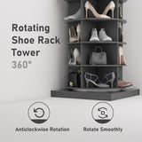 ZUN 360 gray rotating shoe cabinet with 7 layers can accommodate up to 28 Paris shoes W1320118932