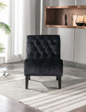 COOLMORE Modern Velvet Armless Accent Living Room Chair / Leisure Chair,Upholstered Fabric Button W39550128