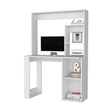 ZUN Palisades Computer Desk with Hutch and Storage Shelves White B062111731