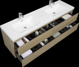 ZUN 72" Floating Bathroom Vanity with Sink, Modern Wall-Mounted Bathroom Storage Vanity Cabinet with Two W1573P152708