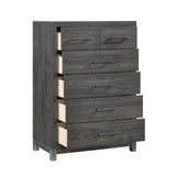 ZUN Modern Sleek Design Bedroom Furniture 1pc Beautiful Chest with 6 Drawers Brownish Gray and Antique B011P255196