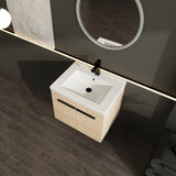 LEVISTAR Oak 24 Inch Bathroom Vanity with resin Countertop Sink, 2 Doors Bathroom Cabinet Set W1972P165042