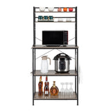 5-Tier Bakers Rack with 10 S-Shaped Hooks, Industrial Microwave Oven Stand, Free Standing 01971249
