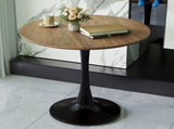 31.5" Walnut color Round Dining Table, Tulip Table Kitchen Dining Table 2-4 People with MDF Table W2189131851