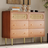 ZUN Dresser for Bedroom, Chest of Drawers, 6 Drawer Dresser, Floor Storage Drawer Cabinet for Home 86191087