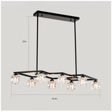 Matte Black Crystal Chandelier for Dining Room, 8-Light Kitchen Chandelier Light Fixture Modern W1592P231609