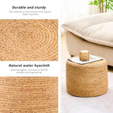 Handmade Woven Foot Stool Natural Water Hyacinth Ottoman for Home Decor & Seating 76080337