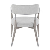 Savannah Contemporary Chair in Grey Brushed Wood and Light Grey Fabric with Silver Accent by B202P223649