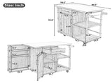 Outdoor Kitchen Island Fir Wood Prep Station Lockable Kitchen Cart with Stainless Top, Ample Storage N719P380278E