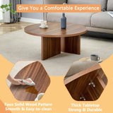 Versatile Walnut-Finished MDF Round Coffee Table for Diverse Interior Styles, Blending Modern W3226P278925