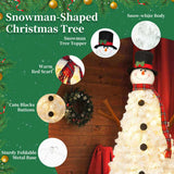 4ft Pre-lit Christmas Tree with 100 Lights, Snowman-Shaped Artificial Christmas Tree, Xmas Tree with 18182047