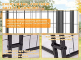 Dog Kennel Outdoor with Roof, 4.23'x5.82'x4.83' Welded Wire Enclosure, Heavy Duty Dog Crate with W2505P380965