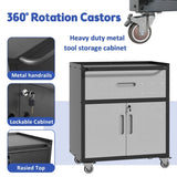 Sturdy and Durable Metal Tool Cabinet for Garage Wheels - Mobile Heavy-Duty Storage Cabinet T2398P222833