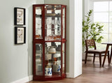 6 Shelf Corner Curio Display Cabinet with Lights, Mirrors and Adjustable Shelves, Cherry 99490585