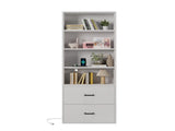 4 layers with 2 USB 2 plugs and sockets 2 drawers Triamine board 60*23.5*180cm display cabinet white 48028373