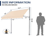 78.7"D x 47.2"W x"H Retractable Awning Khaki 14682599