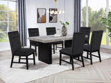 2pc Upholstered Chairs Soft Neutral Tone Dark Finish Legs Wooden Dining Room Furniture Black B2741P618483