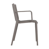 Summer - 4pcs Modern Stackable Plastic Armchair for Indoor/Outdoor Use Ergonomic Slatted Back W3450P323327