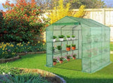 143x143x195cm Black Iron Pipe Steeple With 8 Pieces Grid Flower Stand With Zipper Rolling Door PE 99313984