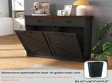Farmhouse Black Double Tilt Out Trash for 20 Gallon Trash Cans, Free Standing Recycling 29423992