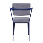 ZUN Grey and Blue Open Back Upholstered Office Chair B062P186424