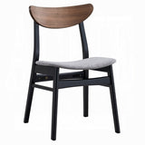 Contemporary Dining Side Chairs Set of 2 Walnut and Black Finish Gray Upholstery Wooden Kitchen B2741P325725