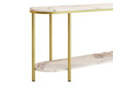 Console Table 2 Tier Narrow Entryway Table with Storage Shelves Faux 82101132
