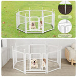 ZUN Dog Playpen 8 Panels 24" Height Heavy Duty Dog Fence Puppy Pen for Large Medium Small Dogs Indoor W368P233994