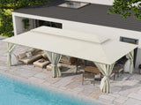 Patio Gazebo 10'x20', Outdoor Heavy Duty Party Tent Shelter With Double Roofs, Mosquito Nettings And 58456424