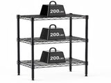 3-Tier Storage Shelf Unit,31-Inch Metal Wire Shelving Rack ,Adjustable Layer 13437255
