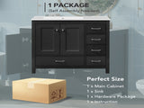 36" Black Bathroom Vanity with Ceramic Sink Combo, Abundant Storage Cabinet -2 Soft close doors and N729P183735B