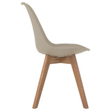 Tan and Oak Padded Side Chair B062P153693