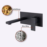Wall Mount Faucet for Bathroom Sink or Bathtub, Single Handle 2 Holes Brass Rough-in Valve Included, 16446699