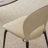 PU-Leather Chairs Metal Legs & Backrest, Modern Desk Chair for Living Room, Dining Room, white W509P268312