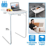 TV Tray Table, TV Dinner Tray for Eating, Large Adjustable Folding Laptop Table with Book Stand, Cup 63120984