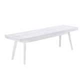 Larwich White Solid Wood Slatted Bench T2574P160499