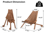 Wood Folding Chair for Outdoor, Low Profile Acacia Wood Lounge Chair for Balcony Porch Backyard 45059415