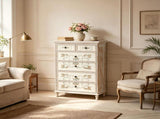 () 6-Drawer Carved Chest of Drawers P2 MDF and Solid Wood Leg Drawer Cabinet 16188313