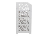 Wood-plastic Board Four Tiers Carved Shoe Rack White B 31111273