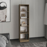 Home Slim Design Bookcase With 5-Tier Shelves, Vertical Freestanding Display Storage, Natural Oak B070P337062