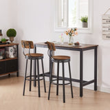 ZUN Swivel bar stool set of 2 with backrest, industrial style, metal frame, 29.5'' high for dining room. W1162P168135