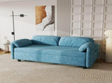 Sofa Showcase 54" Velvet Blue Sofa Bed A Dual-Purpose Living Room Gem with a Retractable Bed W3371P302132