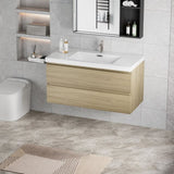 ZUN 42" Floating Bathroom Vanity with Sink, Modern Wall-Mounted Bathroom Storage Vanity Cabinet with W1573P152700