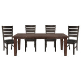Dark Oak Finish Rectangular 1pc Dining Table with Self-Storing Extension Leaf Wooden Simple Dining B01156367