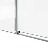 60*72"Fixed & Sliding Shower Door, Round Tube Hardware, Clear Glass Shower Door, 3/8 SGCC T3177P320600