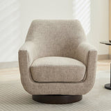 ZUN U-shaped Fully Assembled Swivel Chair Linen Accent Chair Armchair Round Barrel Chair for Living Room WF324396AAC