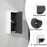 12" Bathroom Side Cabinet,Soft Close Doors,Float Mounting Design, W999P248644