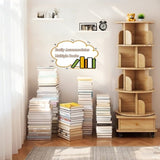 5 Tier Rotating Bookshelf, 360&deg Display Round Spinning Bookshelf with Wheels,-Saving, Small 82303381