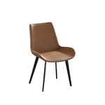 ZUN Modern Dining Chair Living Room Black Metal Leg Dining Chair-Brown-4pcs/ctn W153567954